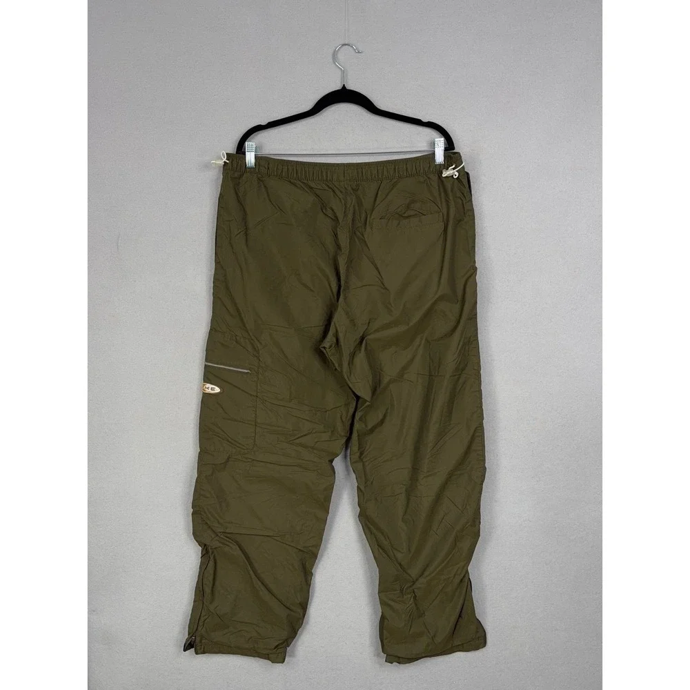 Nike Cargo Pants Mens Large Green Nylon Track Windbreaker Gorpcore Streetwear